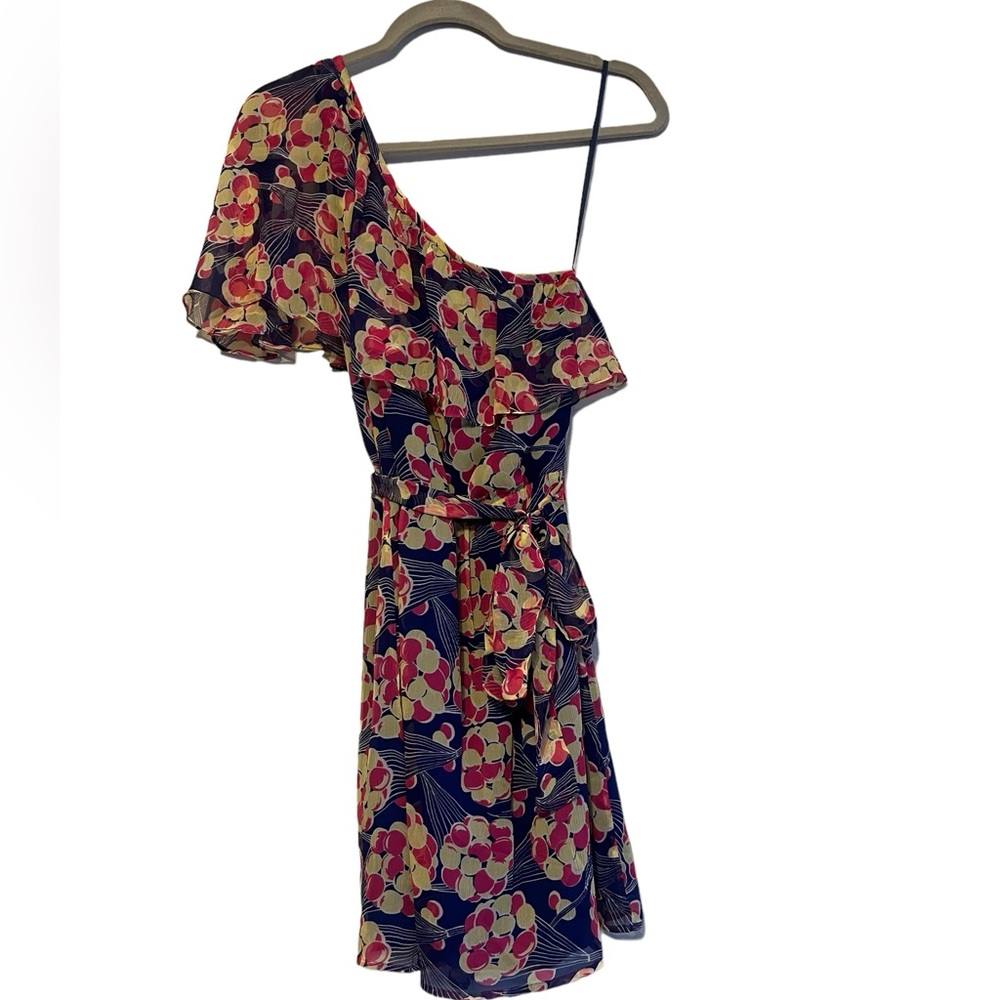 Primrose Colorful and Flowy One Shoulder Dress - EUC